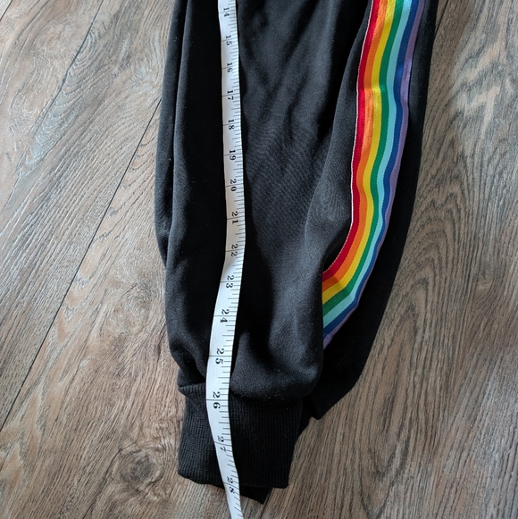 SWEATYROCKS Jogger Sweatpants Drawstring Waist Rainbow Stripe Pockets Size L - Picture 11 of 11